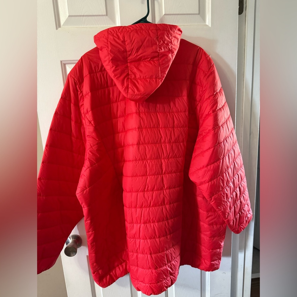 Torrid Vibrant Red Hooded Quilted Coat - Picture 2 of 2